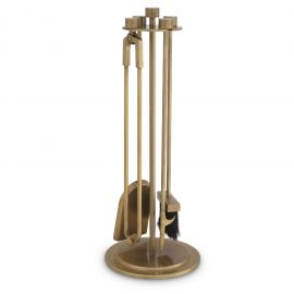 Suport cu set de instrumente pentru semineu Lara alama vintage