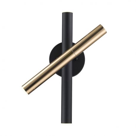 Aplice, corpuri de iluminat pentru pereti - Aplica de perete LED design minimalist LOYA, negru/ auriu
