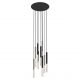 Pendule, Lustre suspendate - Lustra LED design minimalist cu 9 pendule One, negru mat/ french gold