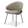 Scaun tapitat design LUX Kinley, catifea savona greige
