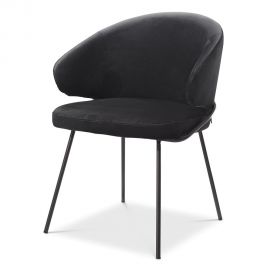 Scaune - Scaun tapitat design LUX Kinley, catifea roche neagra