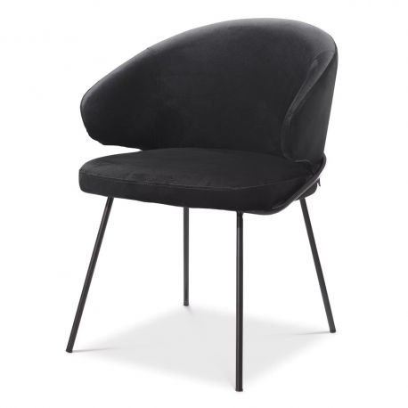 Scaune - Scaun tapitat design LUX Kinley, catifea roche neagra