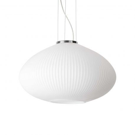 Pendule, Lustre suspendate - Lustra moderna din sticla PLISSE' SP1 D45 CROMO