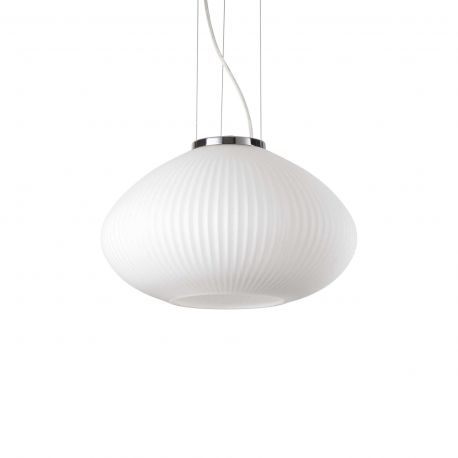 Pendule, Lustre suspendate - Lustra moderna din sticla PLISSE' SP1 D35 CROMO