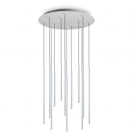 Candelabre, Lustre - Lustra cu 12 pendule LED design tubular FILO SP12 BIANCO
