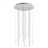 Lustra cu 12 pendule LED design tubular FILO SP12 BIANCO