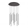 Lustra cu 12 pendule LED design tubular FILO SP12 NERO