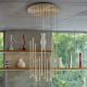 Candelabre, Lustre - Lustra cu 12 pendule LED design tubular FILO SP12 OTTONE