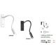 Spoturi tavan fals - Aplica LED cu brat flexibil, incastrabila perete fals, IO AP NERO