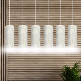 Pendule, Lustre suspendate - Lustra cu pendule design elegant KARLI 6 alba