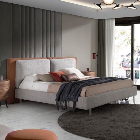 Paturi - Pat dublu design LUX modern cu tablie eleganta Allan 180x200cm