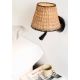 Aplice, corpuri de iluminat pentru pereti - Aplica de perete cu reader design natural din ratan SUMBA