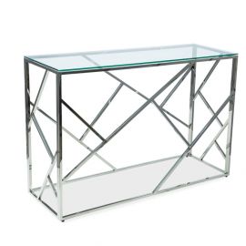 Console - Consola eleganta Escada S crom/ sticla transparenta, 30x100cm