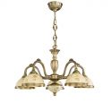 Candelabru cu 5 brate din alama cu sticla decorata design italian 6208