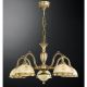Candelabre, Lustre - Candelabru cu 5 brate din alama cu sticla decorata design italian 6208