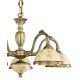 Candelabre, Lustre - Candelabru cu 5 brate din alama cu sticla decorata design italian 6208