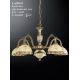 Candelabre, Lustre - Candelabru cu 5 brate din alama cu sticla decorata design italian 6208