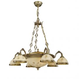 Candelabre, Lustre - Candelabru cu 6 brate din alama cu sticla decorata design italian 6208