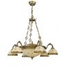 Candelabru cu 6 brate din alama cu sticla decorata design italian 6208
