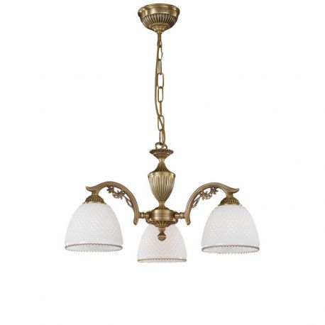 Candelabre, Lustre - Candelabru cu 3 brate clasic design italian din alama si sticla 8601