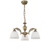 Candelabru cu 3 brate clasic design italian din alama si sticla 8601