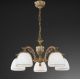 Candelabre, Lustre - Candelabru cu 5 brate clasic design italian din alama si sticla 8601