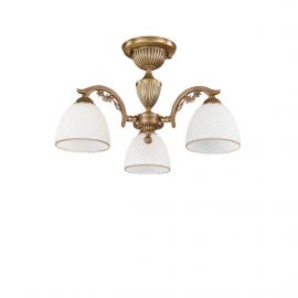 Lustra aplicata cu 3 brate clasic design italian din alama si sticla 8601