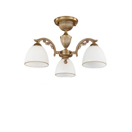 Lustre aplicate - Lustra aplicata cu 3 brate clasic design italian din alama si sticla 8601
