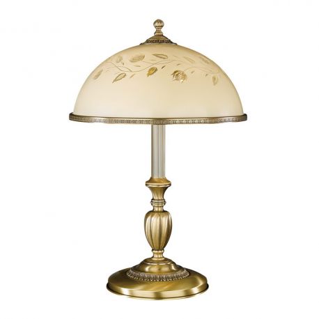 Veioze - Veioza / Lampa de masa din alama cu sticla decorata design italian H-56cm 6208