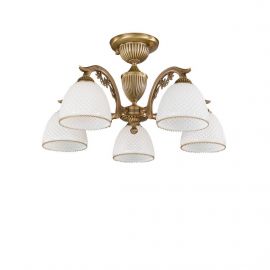 Lustre aplicate - Lustra aplicata cu 5 brate clasic design italian din alama si sticla 8601