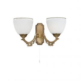 Aplice, corpuri de iluminat pentru pereti - Aplica clasica design italian din alama si sticla 8651