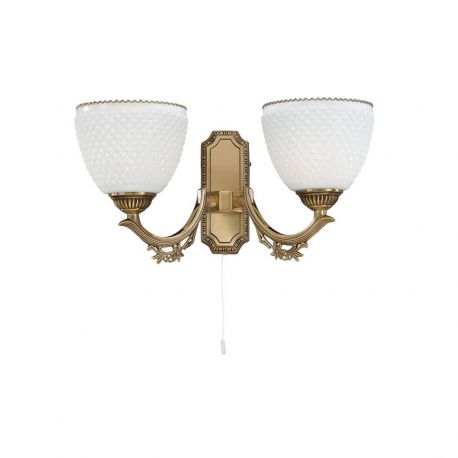 Aplice, corpuri de iluminat pentru pereti - Aplica clasica design italian din alama si sticla 8651