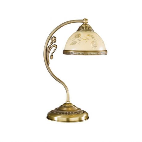 Lampadare - Veioza / Lampa de masa din alama cu sticla decorata design italian 6208