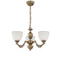 Candelabru cu 3 brate clasic design italian din alama si sticla 8651
