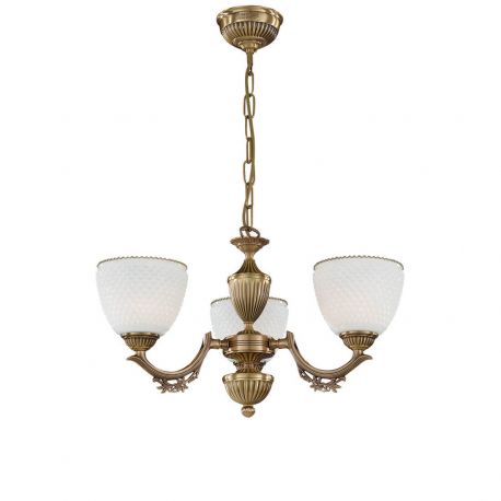 Candelabre, Lustre - Candelabru cu 3 brate clasic design italian din alama si sticla 8651