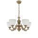 Candelabre, Lustre - Candelabru cu 5 brate clasic design italian din alama si sticla 8651