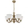 Candelabru cu 5 brate clasic design italian din alama si sticla 8651