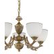 Candelabre, Lustre - Candelabru cu 5 brate clasic design italian din alama si sticla 8651