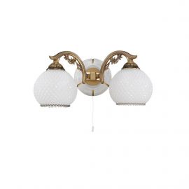 Aplice, corpuri de iluminat pentru pereti - Aplica clasic design italian din alama, sticla si lemn 8605