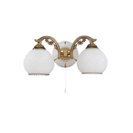 Aplice, corpuri de iluminat pentru pereti - Aplica clasic design italian din alama, sticla si lemn 8605