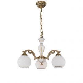 Candelabre, Lustre - Candelabru cu 3 brate clasic design italian din alama, sticla si lemn 8605