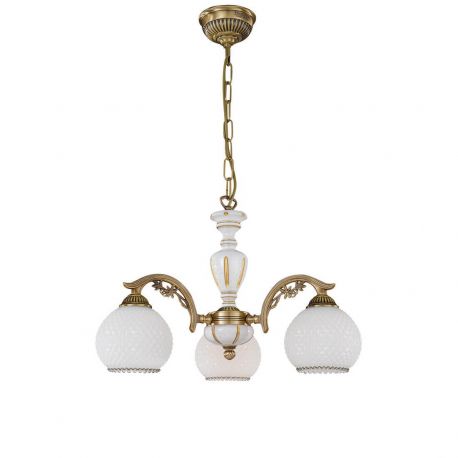 Candelabre, Lustre - Candelabru cu 3 brate clasic design italian din alama, sticla si lemn 8605