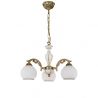 Candelabru cu 3 brate clasic design italian din alama, sticla si lemn 8605