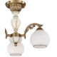 Lustre aplicate - Lustra aplicata cu 3 brate clasic design italian din alama, sticla si lemn 8605