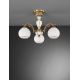 Lustre aplicate - Lustra aplicata cu 3 brate clasic design italian din alama, sticla si lemn 8605
