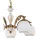 Lustre aplicate - Candelabru cu 5 brate clasic design italian din alama, sticla si lemn 8605