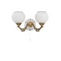 Aplica clasic design italian din alama, sticla si lemn 8655