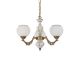 Aplice, corpuri de iluminat pentru pereti - Candelabru cu 3 brate clasic design italian din alama, sticla si lemn 8655
