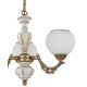 Aplice, corpuri de iluminat pentru pereti - Candelabru cu 3 brate clasic design italian din alama, sticla si lemn 8655