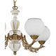 Aplice, corpuri de iluminat pentru pereti - Candelabru cu 5 brate clasic design italian din alama, sticla si lemn 8655